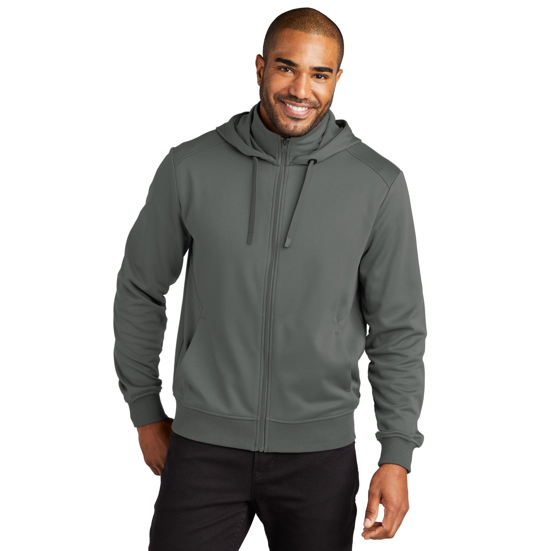 Port Authority-Port Authority® Smooth Fleece Hooded Jacket F814-MedTech-2